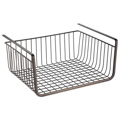 InterDesign York Lyra Under-the-Shelf Steel Wire Basket 12.5" Bronze | Target