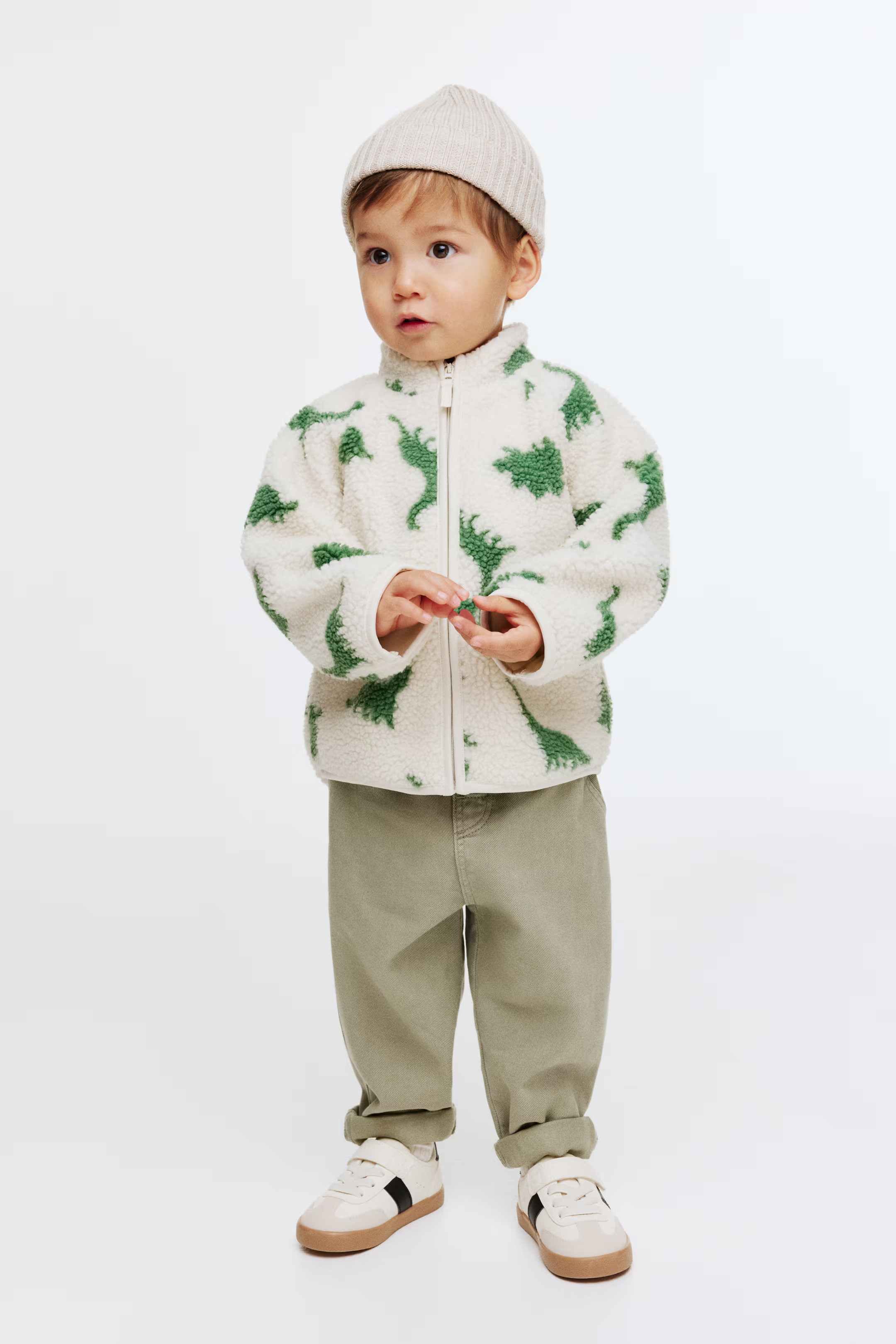 Printed Teddy Fleece Jacket | H&M (US + CA)