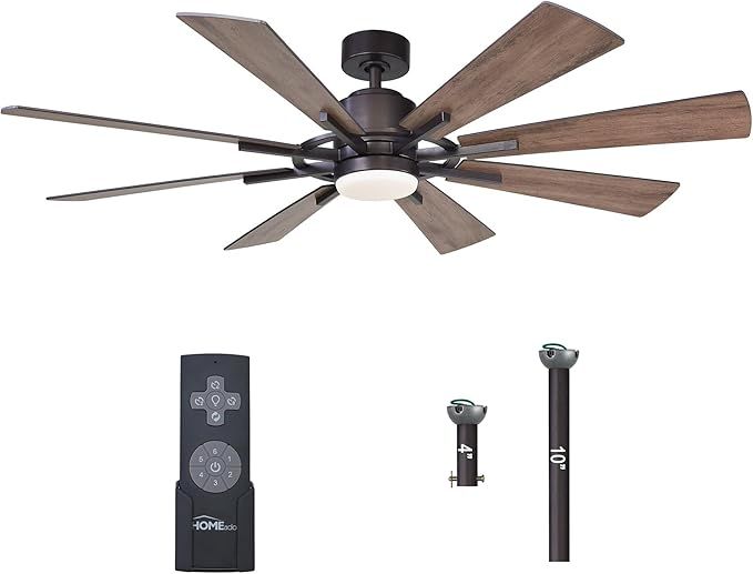 Parrot Uncle Ceiling Fans with Lights and Remote 60 Inch Farmhouse Ceiling Fan with Light LED and... | Amazon (US)
