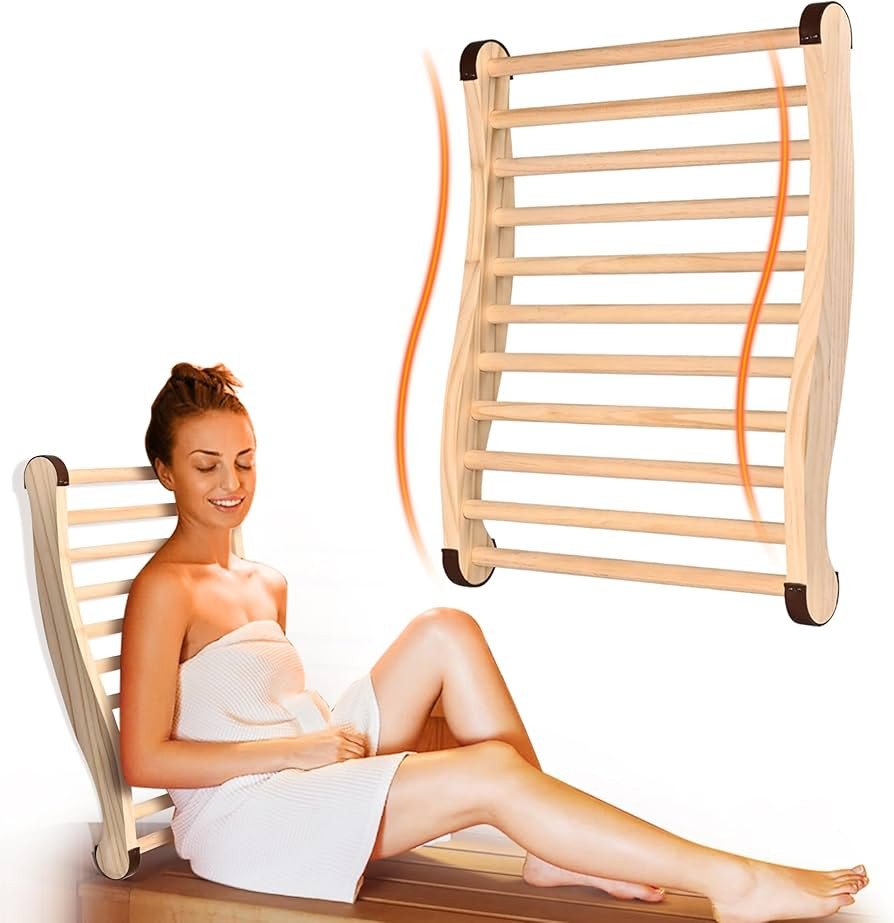 Upgraded Sauna Backrest, 20" Sauna Accessories, S-Shaped Ergonomic Design Sauna Chair, with Non-S... | Amazon (US)