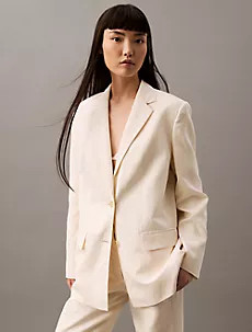 Linen Blend Blazer | Calvin Klein | Calvin Klein (US)