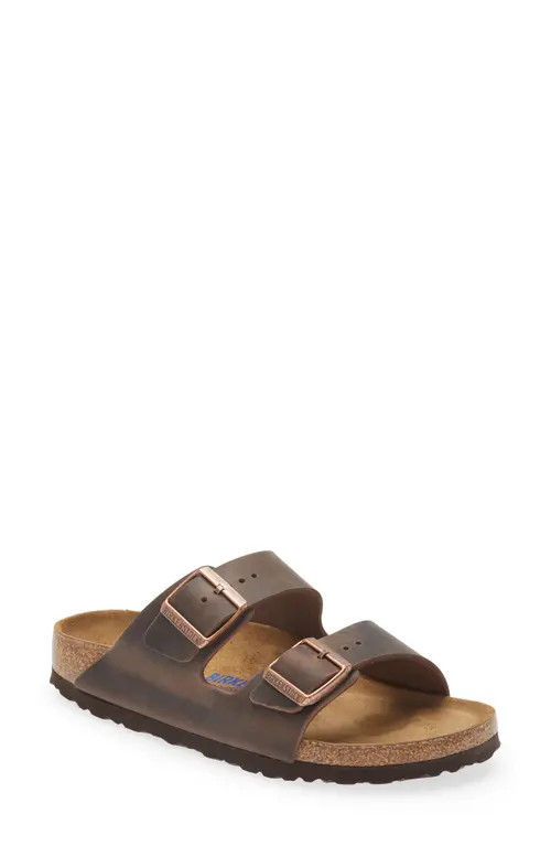Birkenstock Arizona Soft Footbed Slide Sandal in Habana Oiled Leather at Nordstrom, Size 9-9.5Us | Nordstrom