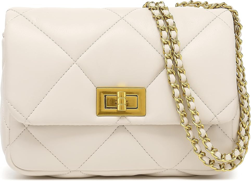 Scarleton Crossbody Bags for Women, Quilted Shoulder Bag Purse, Gold Chain Crossbody Bag Purses f... | Amazon (US)