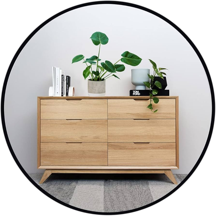 Black Circle Mirror, 20 inch Round Mirror, Wall Mirror Circular, Black Bathroom Mirror, Round Wal... | Amazon (US)