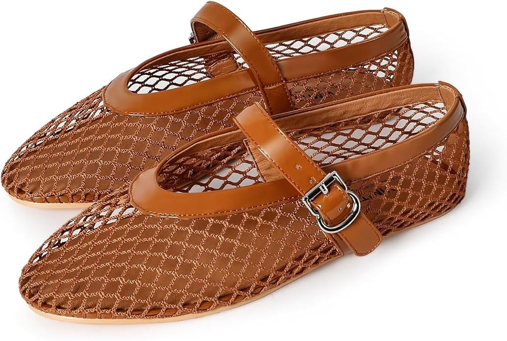 vimitty Ballet Flats Shoes for Women with Elegant Buckle Strap Mary Jane Flats Ballerina Shoes Fl... | Amazon (US)