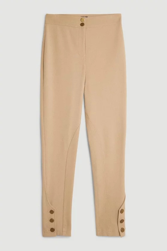 Bi Stretch Button Detail Jodhpur | Karen Millen | Karen Millen UK + IE + DE + NL