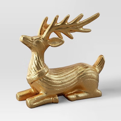 Sitting Metal Deer Gold Christmas - Threshold™ | Target
