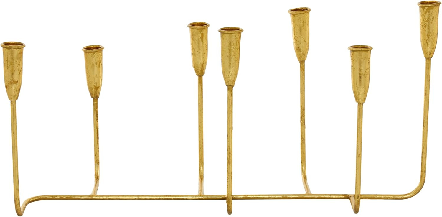 CosmoLiving by Cosmopolitan Metal Slim 7 Candle Candelabra, 21" x 7" x 10", Gold | Amazon (US)