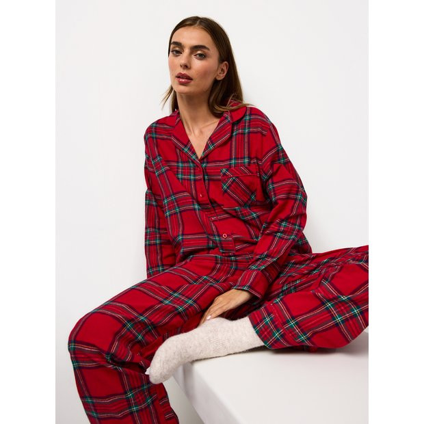 Matching Family Women's Christmas Red Check Traditional Pyjamas 14 | Tu Clothing