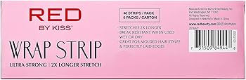 Red by Kiss Hair Wrapping Strip, Ultra Strong 2X Longer Stretch, 40 Strips, Suitable for Wet/Dry ... | Amazon (US)