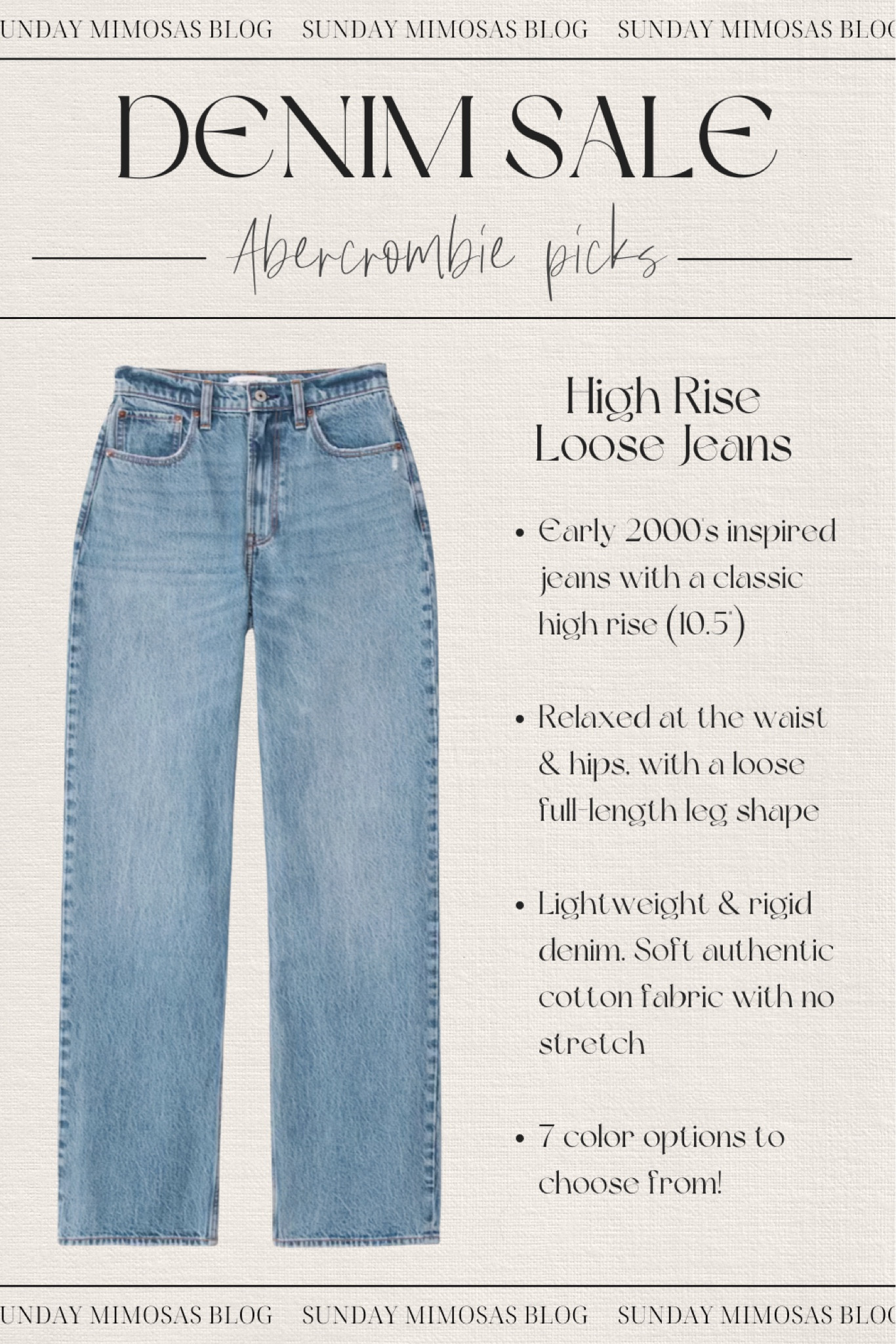 ABERCROMBIE JEANS SALE! 25% off all jeans and extra 15% off with influencer code!

The semi-annual Abercrombie denim sale is here. Sharing my top denim styles below. 

1. Ultra High Rise Ankle Straight Jeans
2. High Rise Mom Jeans
3. Ultra High Rise 90s Straight
4. High Rise 90s Relaxed Jeans
5. High Rise Loose Jeans

#abercrombiejeans #abercrombiesale #abercrombiecode #falloutfits #fallstyle #abercrombiestraightjeans #relaxedjeans #loosejeans

#LTKBacktoSchool #LTKFind #LTKSeasonal