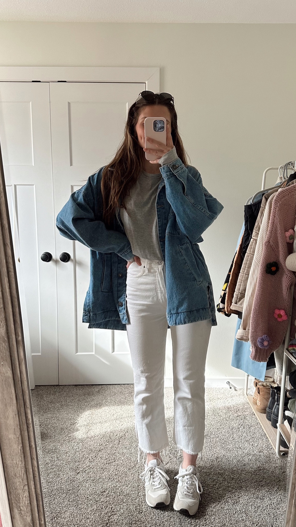 wearing a small in denim jacket, love how it fits & so comfy 
xs in tee, cute tucked or worn long 
jeans are old Abercrombie but linked similar 

Winter outfit
Spring outfit 

#LTKSeasonal