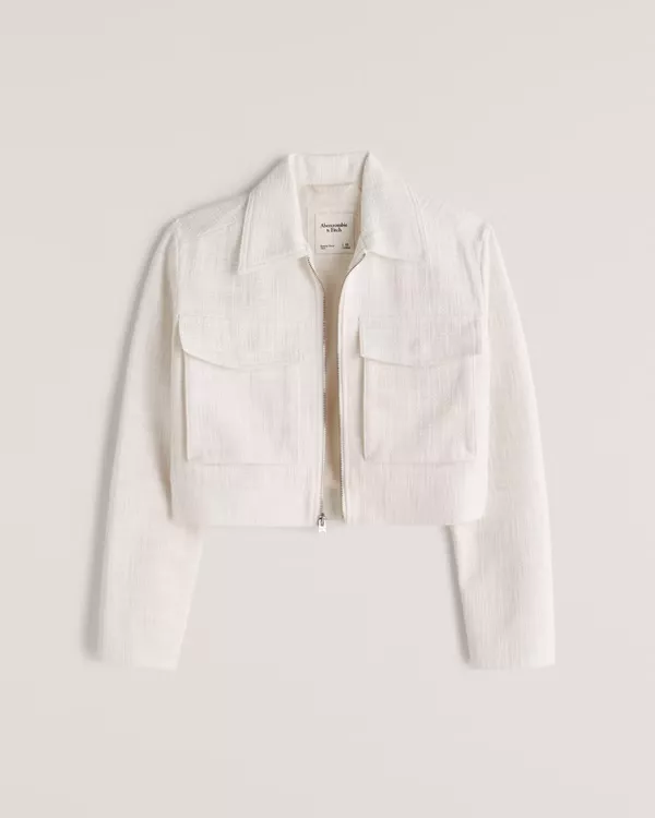 Short white outlet jacket