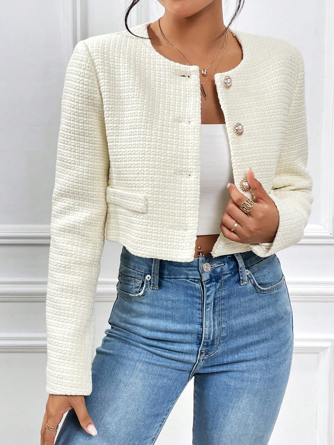 SHEIN Privé Solid Button Front Overcoat | SHEIN