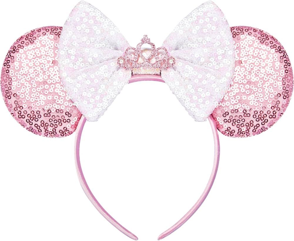 FANYITY Mouse Ears, Sequin Mouse Ears Headband for Boys Girls Women halloween&Disney Trip (pink C... | Amazon (US)