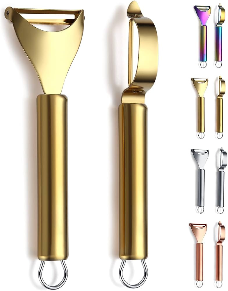 Amazon.com: Gold Potato Vegetable And Fruit Peelers For Kitchen, Kyraton Titanium Gold Plating St... | Amazon (US)