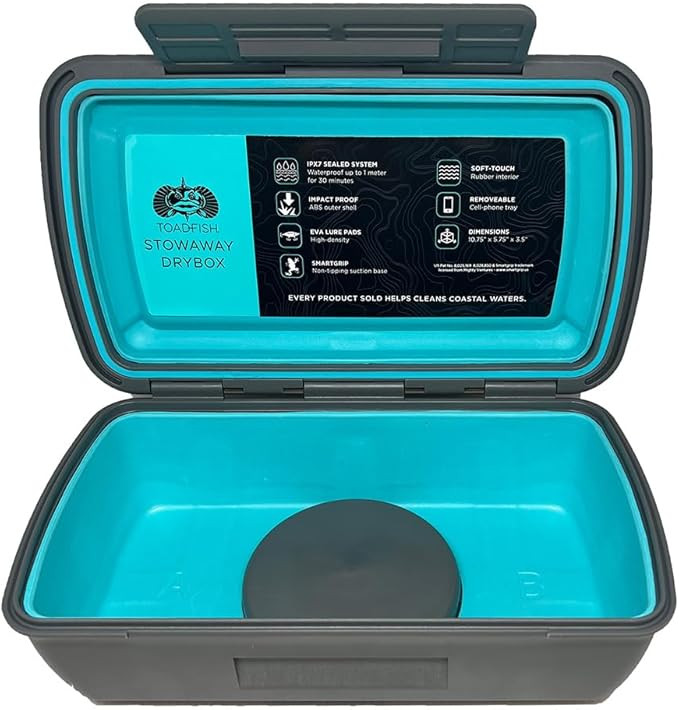 Toadfish Drybox - Waterproof IPX7 Sealed - EVA Lure Pads - Cell Phone Tray - Impact Proof - Smart... | Amazon (US)