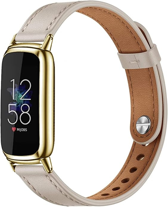 Elegant Slim Leather Bands Compatible for Fitbit Luxe Watch Band, Strap Wristband, Soft Bracelet ... | Amazon (US)