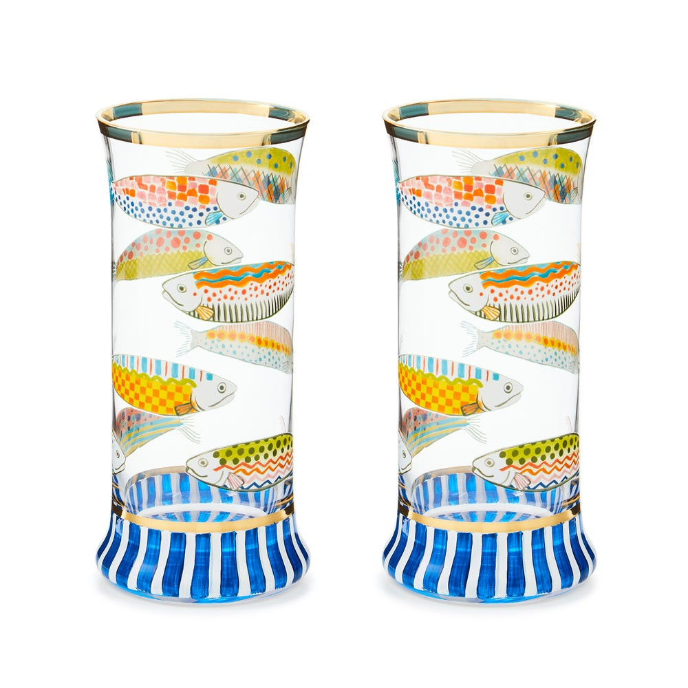 Go Fish Highball Glass, Set of 2 | MacKenzie-Childs