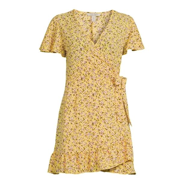 Nine.Eight Womens Flutter Sleeve Short Wrap Dress - Walmart.com | Walmart (US)