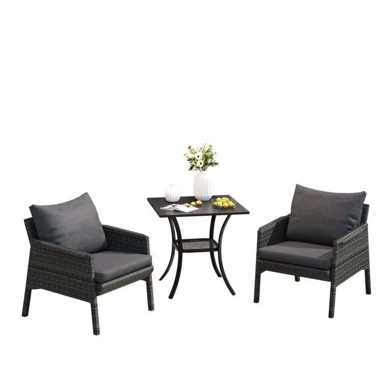 Thamidu 2 - Person Square Outdoor Dining Set with Cushions | Wayfair North America