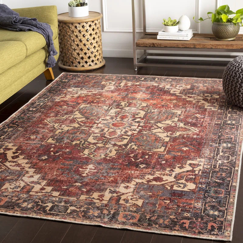 Mya Power Loom Red/Brown/Black Rug | Wayfair North America