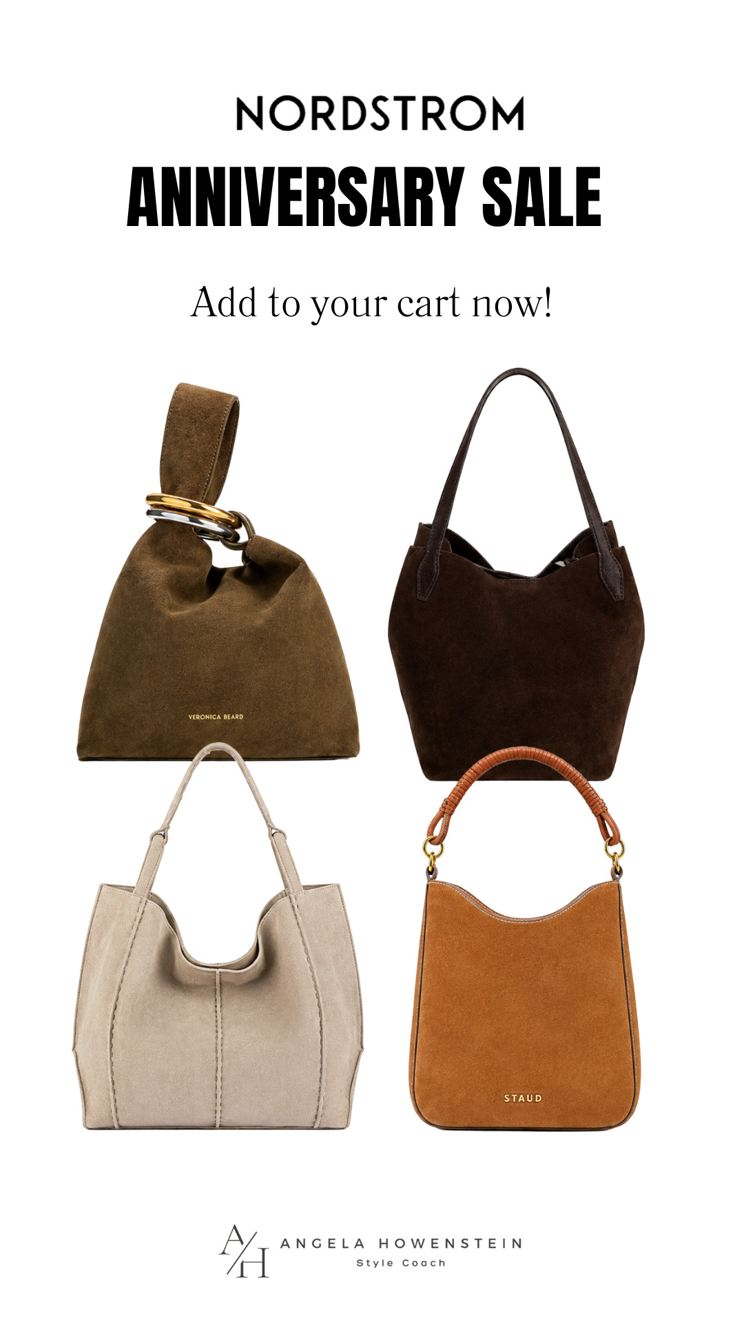 These suede handbags are timeless investment pieces you'll carry for years. Rich fall colors, beautiful craftsmanship, and versatile silhouettes make them some of my favorite Nordstrom Anniversary Sale finds.

👩‍💻 LTK PRO TIPS
❤️ Heart = Support my posts ;-)
🔖 Save = Get sale & restock alerts for the things you love!
📋 Lists = Keep favorites organized (List ideas: Christmas, Birthdays, and Vacations!)
📲 Share = Send lists and products to a friend (or your daughters like me).
💬 Comment = Ask me anything, and I'll answer. ;-) 

 #LTKSeasonal #LTKOver40 #LTKSaleAlert