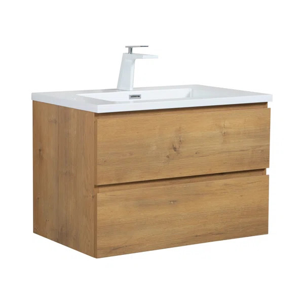 Angela 30" Wall-Mounted Single Bathroom Vanity Set | Wayfair North America