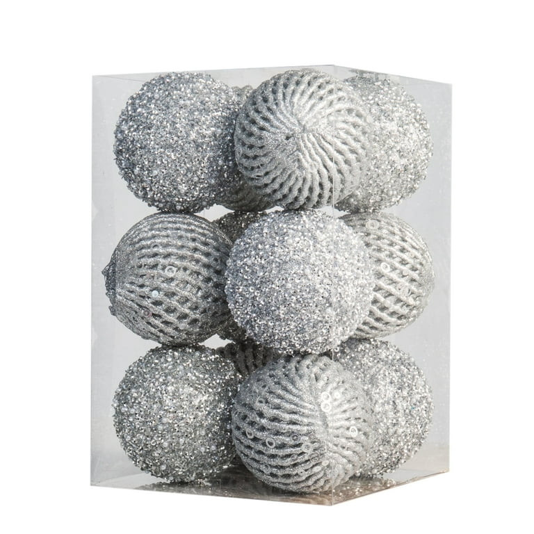 THE BRIVE Christmas Ball Ornaments 12pcs, 3.15" Shatterproof Plastic Xmas Tree Decorations with S... | Walmart (US)