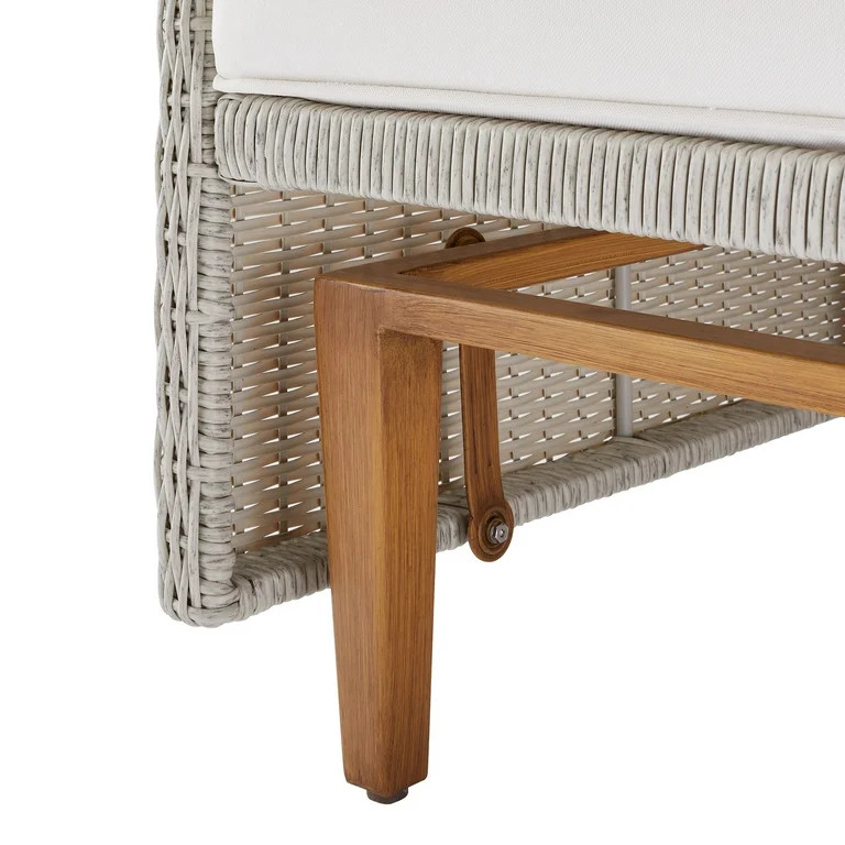 Better Homes & Gardens Davenport Outdoor Loveseat Glider Bench, White and Gray | Walmart (US)