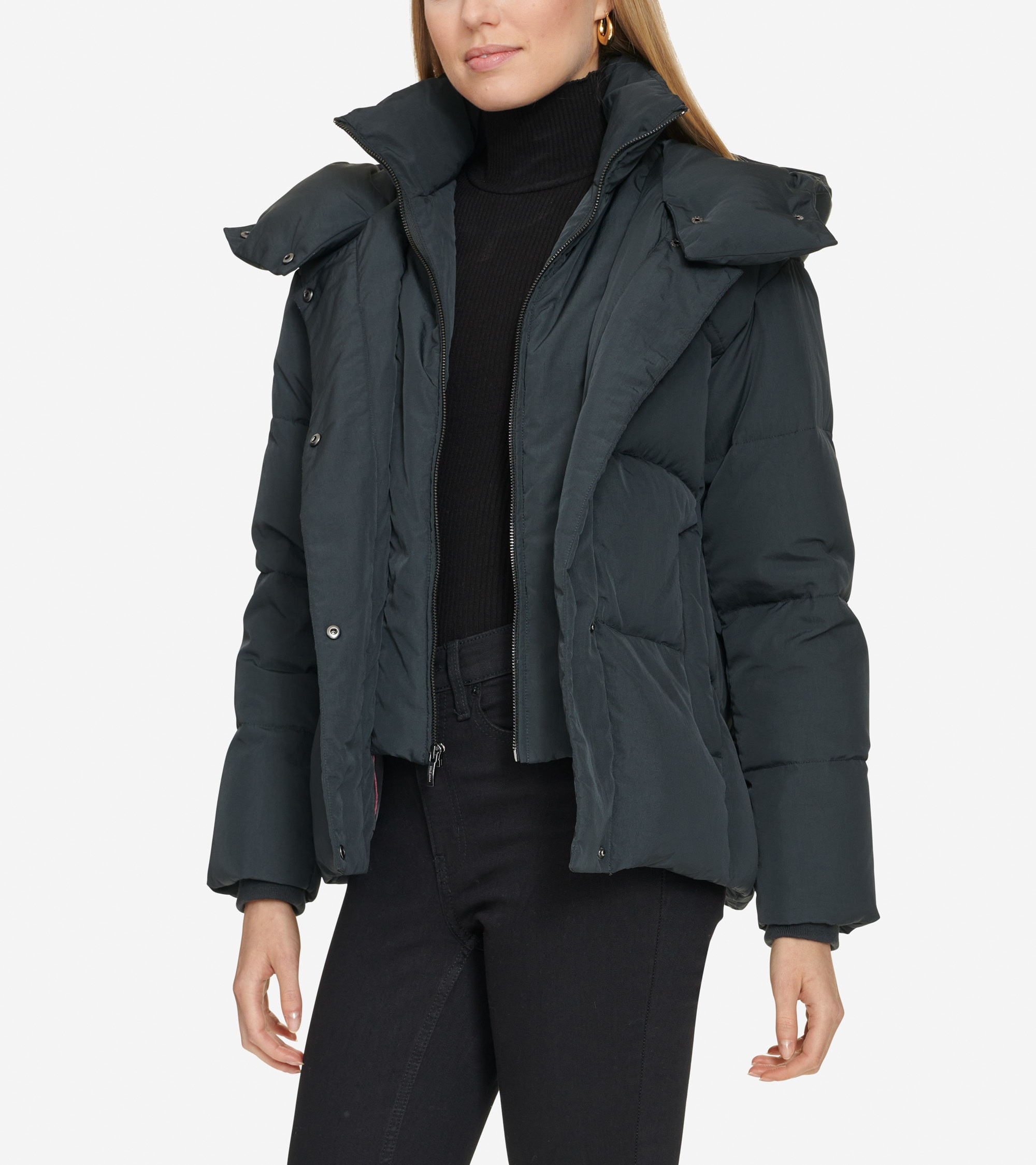 Twill Down Jacket With High Low Hem | Cole Haan (US)