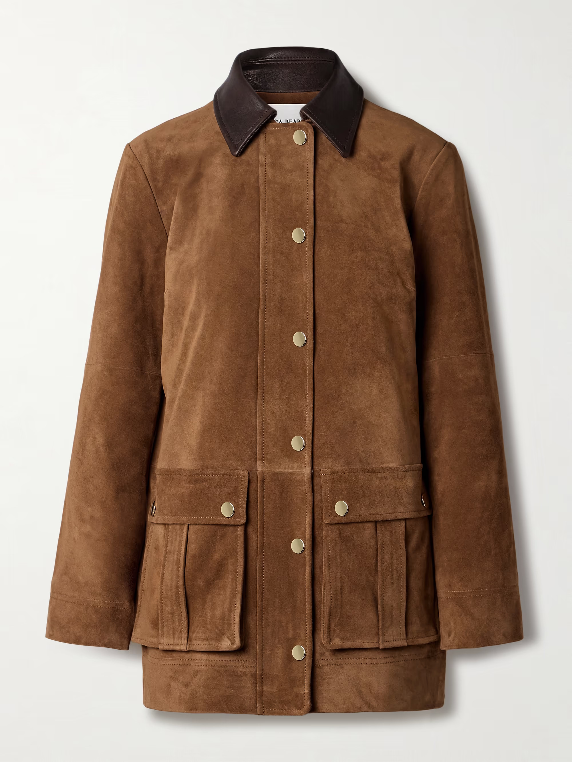 Suz leather-trimmed suede jacket | NET-A-PORTER (US)