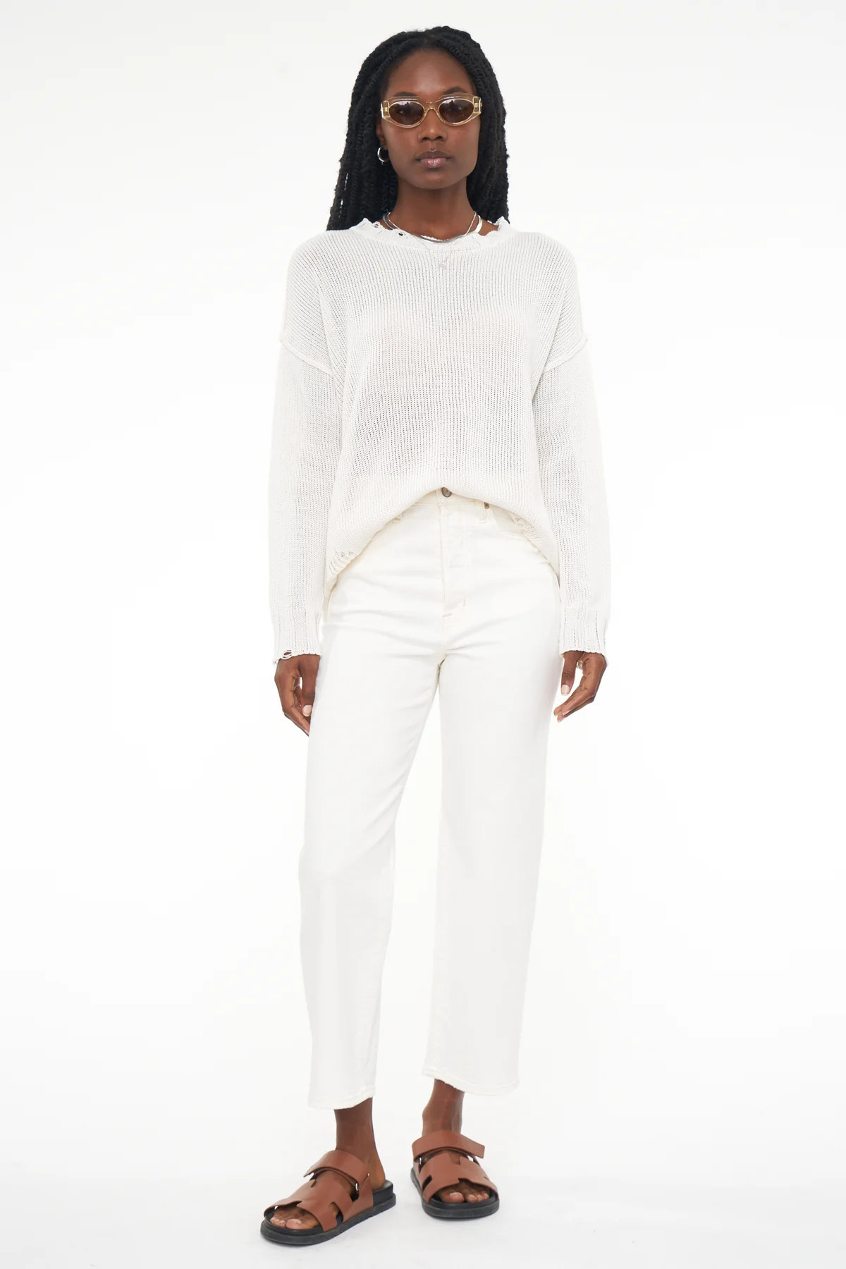 Cassie Crop Super High Rise Straight Crop - Sand Vintage | Pistola Denim