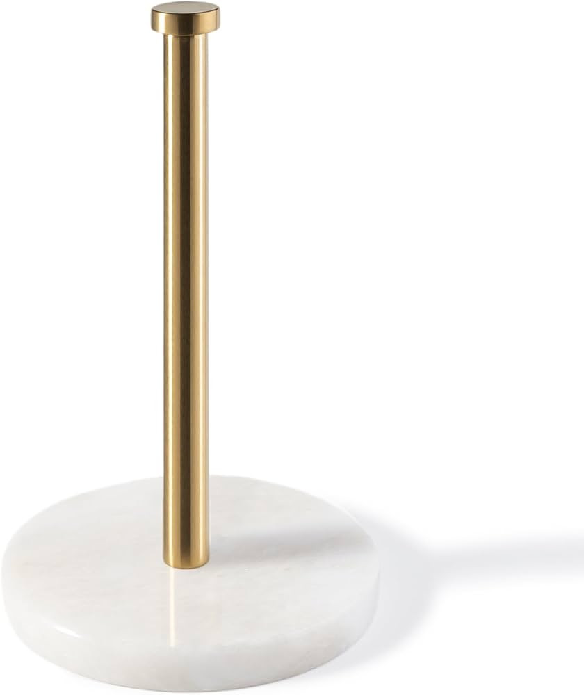 Koville African Genuine Marble Paper Towel Holder Countertop, 6" Stone Base Gold Rod Paper Towel ... | Amazon (US)
