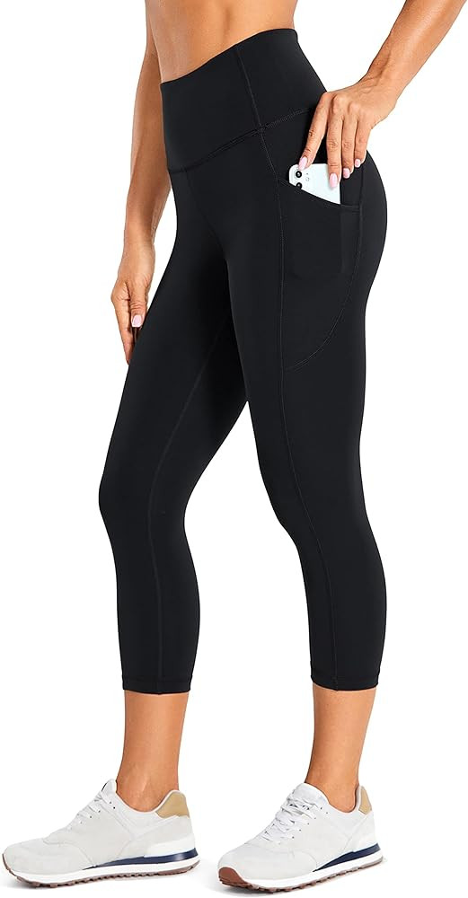 CRZ YOGA Womens Brushed Naked Feeling Workout Capri Leggings Pockets 19" - High Waisted Gym Athle... | Amazon (US)
