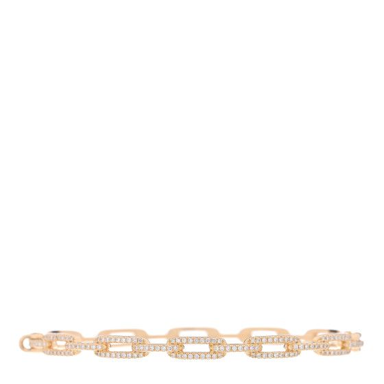 18K Yellow Gold Diamond 4mm Stax Chain Link Bracelet | FASHIONPHILE (US)