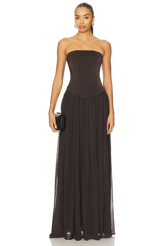 Lovers and Friends Delia Gown in Chocolate Brown from Revolve.com | Revolve Clothing (Global)