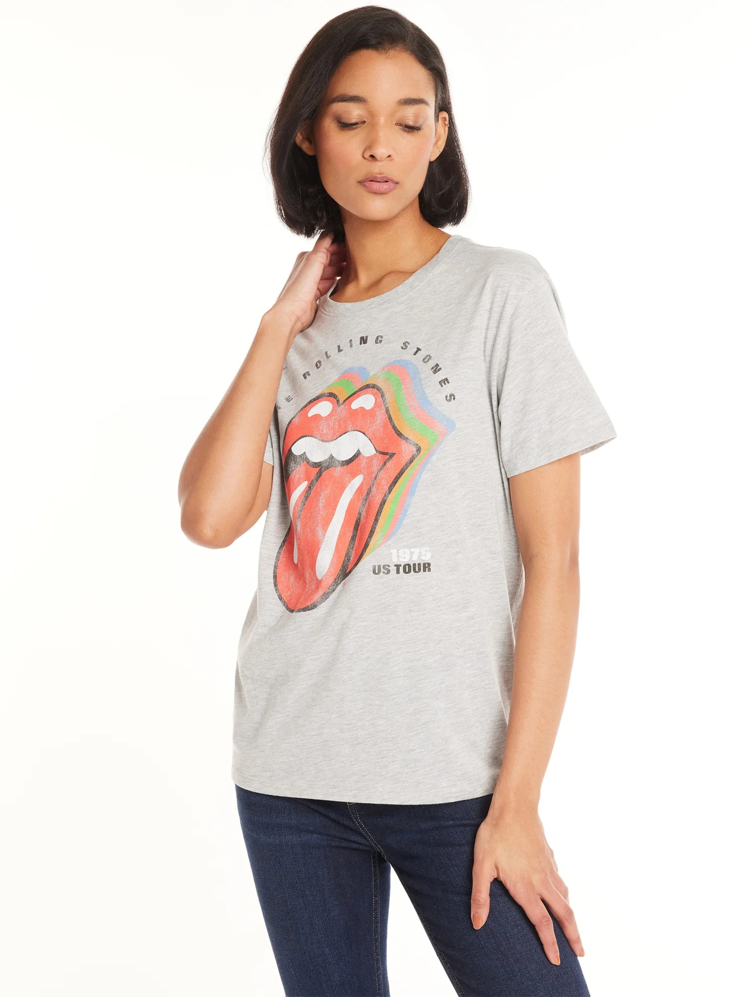 Time and Tru Women's Rolling Stones Graphic Print T-Shirt, Sizes XS-XXXL | Walmart (US)