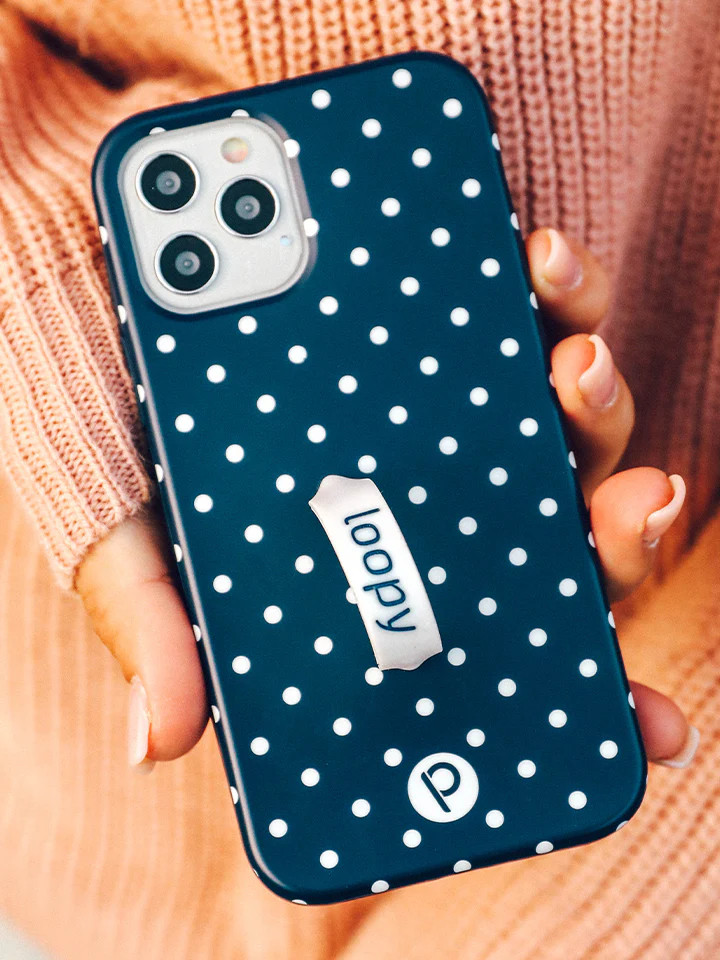 Loopy Cases - Navy Polka Dot | Loopy Cases