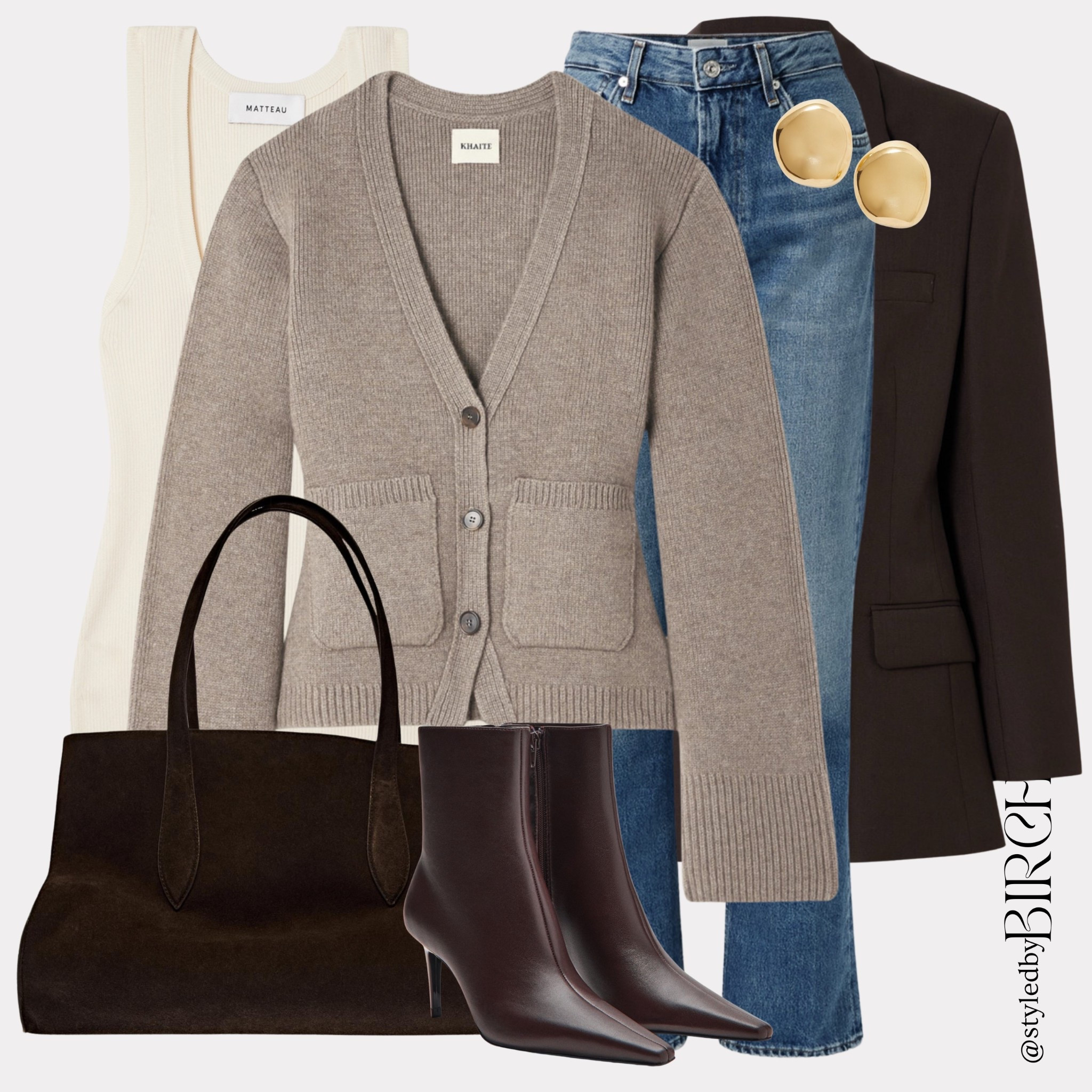 The perfect outfit for weekend plans in the city then heading straight to a casual dinner. Soft layers, clean structure and textures that work from day to night. A look that keeps you comfortable while still feeling put together.

Grey Blazer, relaxed fit with structured shoulders

Cream Knit Jumper, White T-Shirt, Mid-Wash Straight Leg Jeans, Black Knee-High Boots, Black Shoulder Bag


#LTKuk #LTKwinter #LTKautumn