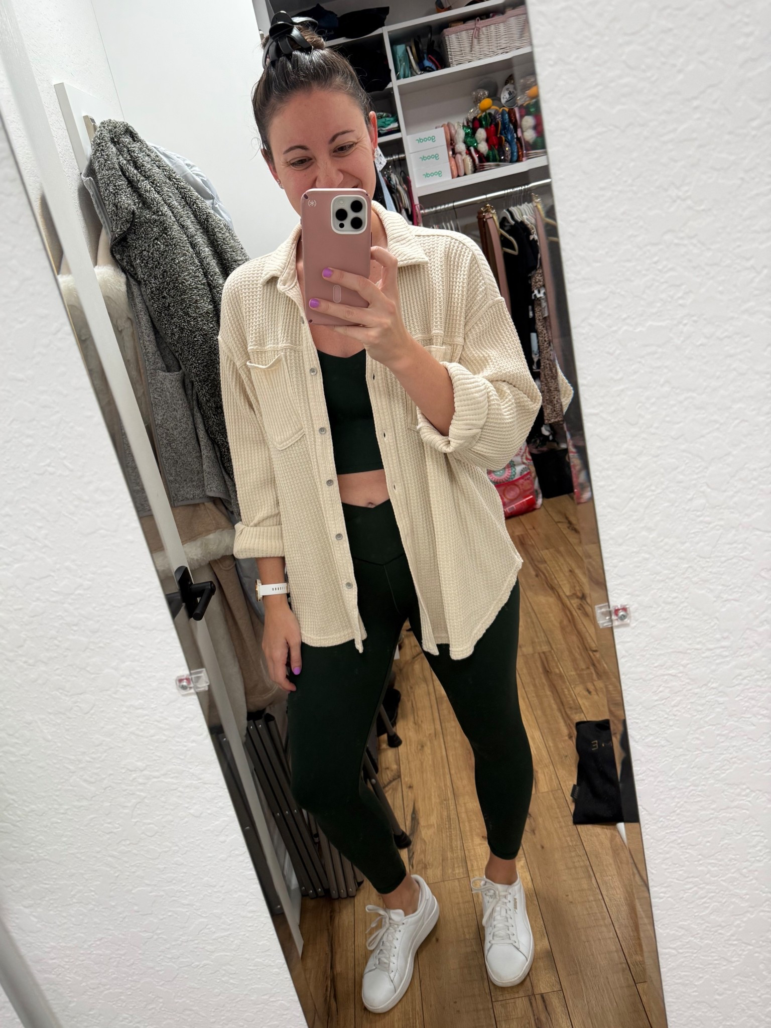 My aerie look for the morning! I love a matching set and aerie has them in spades and on sale! I also love this shacket to go over top! 

#LTKSaleAlert #LTKActive #LTKFindsUnder100