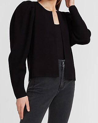 Puff Sleeve Sweater Jacket | Express