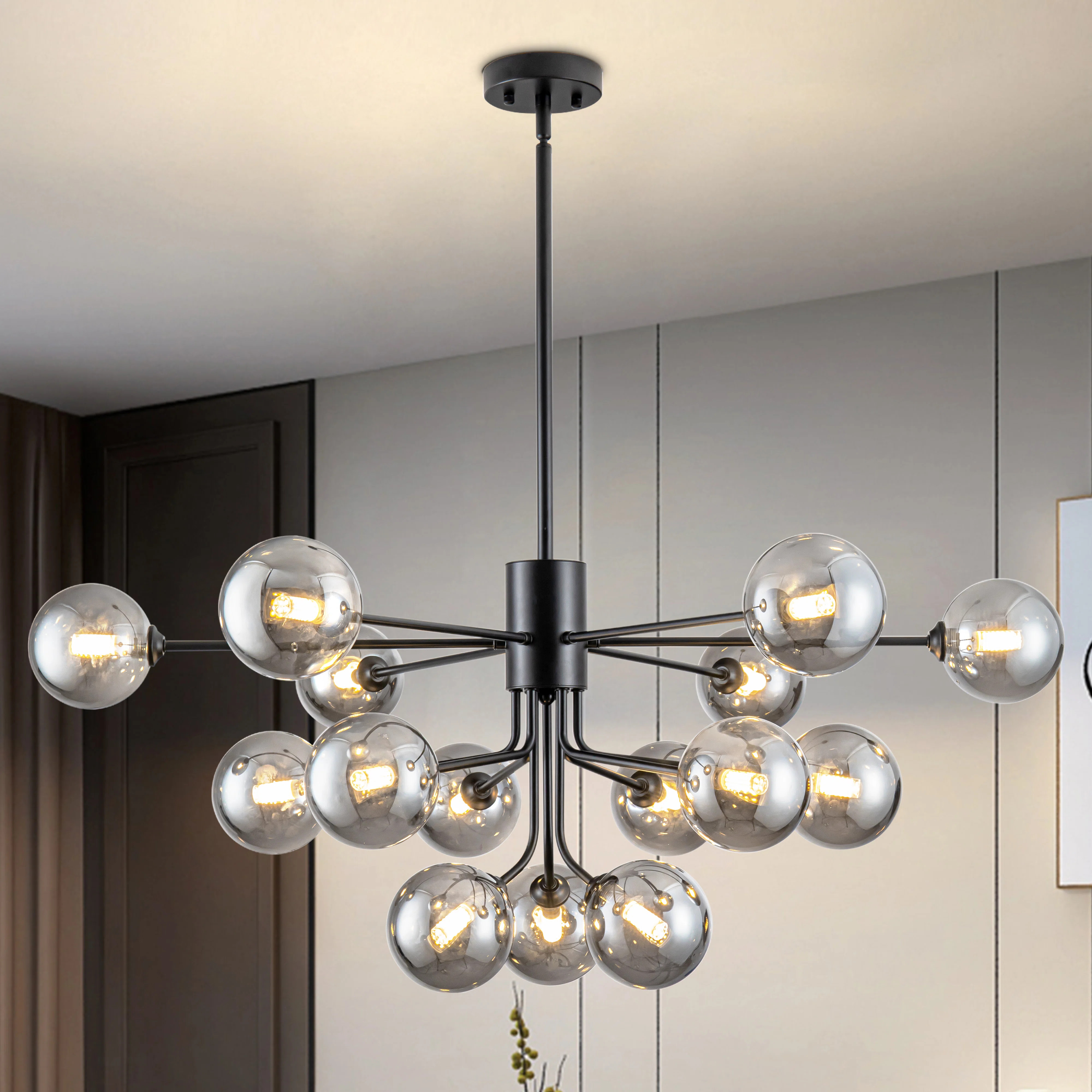 George Oliver 15 - Light Sputnik Chandelier Modern Glass Bubble Dining Chandelier For Living Room... | Wayfair North America