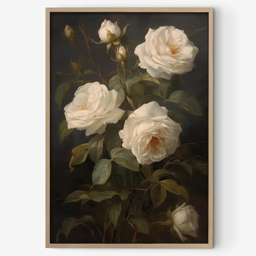 Moody Flower Wall Art Vintage Botanical Prints Roses Canvas Wall Art Victorian Dark Academia Flor... | Amazon (US)