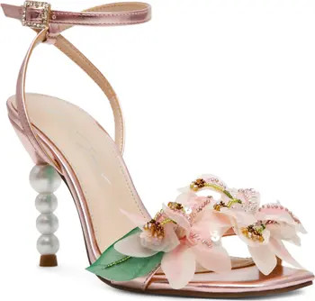 Betsey Johnson Kasie Beade Flower Ankle Strap Sandal (Women) | Nordstrom | Nordstrom