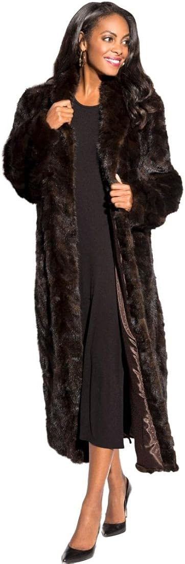 Henig Furs Full Length Mink Fur Coat with Shawl Collar and Bracelet Cuffs | Amazon (US)