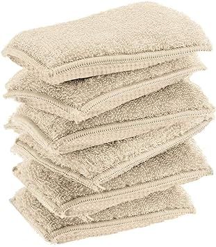 KMAKII Bamboo Kitchen Sponges Dish Sponges Natural Cleaning Sponges Beige 6 Pack | Amazon (US)