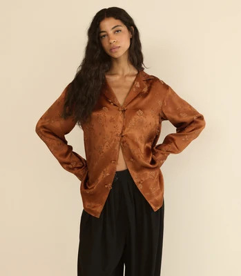 MAURISE TOP -- SPICED PECAN TAPPEZZERIA JACQUARD | DOEN