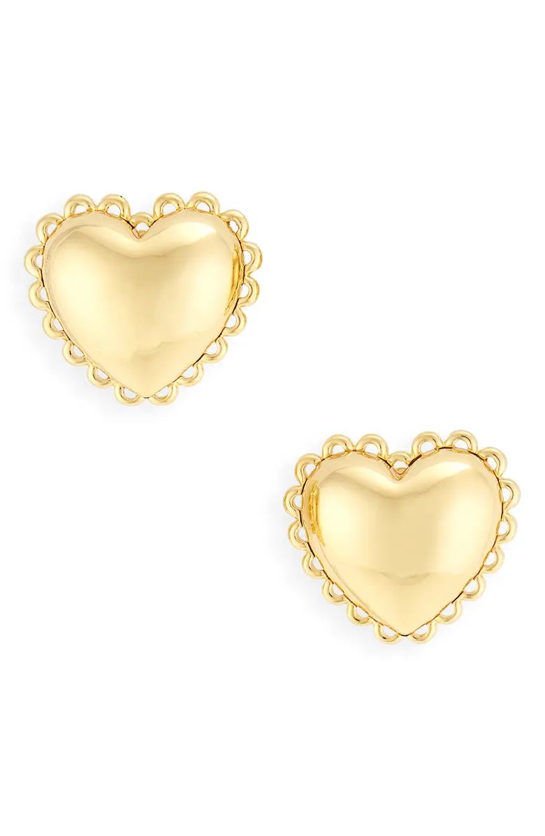 Lele Sadoughi Lace Heart Button Clip-On Earrings | Nordstrom | Nordstrom