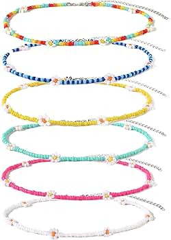 GYSONG Beaded Choker Necklaces For Women Vsco Boho Handmade Flower Necklace Cherry Cute Necklace ... | Amazon (US)